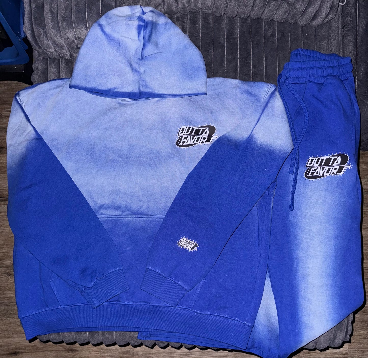 Outta Favors French Blue Sun Washed Sweatsuit (Set)