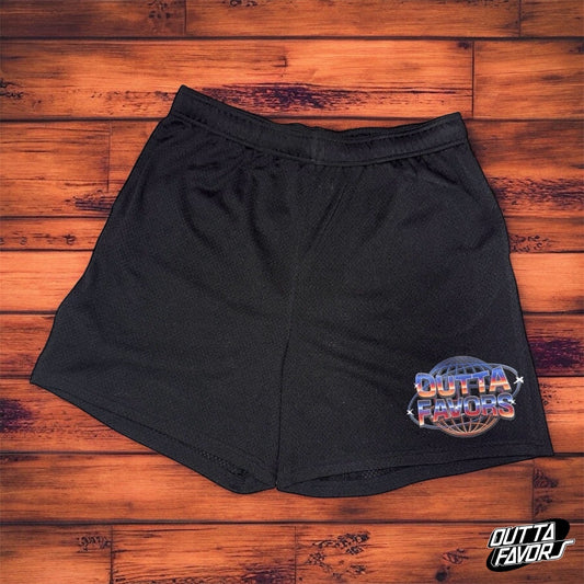 Outta Favors Black Mesh Shorts