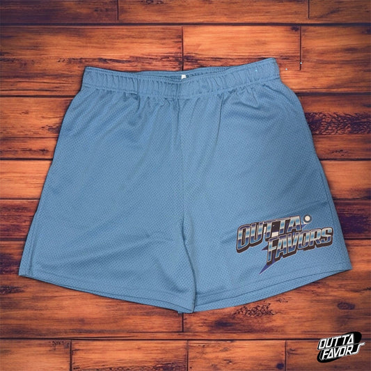 Outta Favors Sky Blue Mesh Shorts