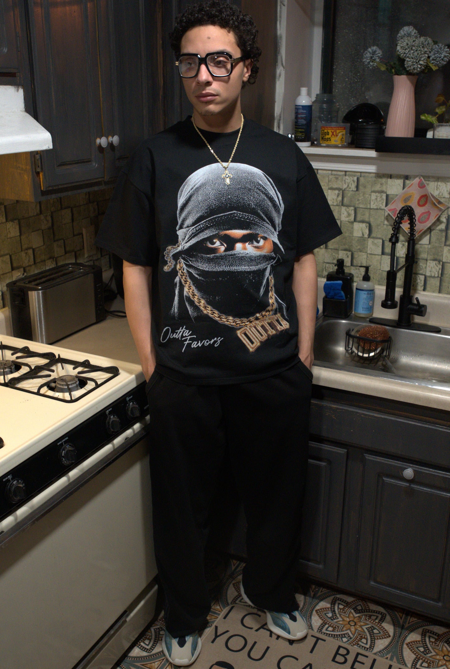 Gold "Outta" Chain Tee
