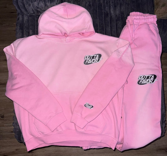 Outta Favors Pink Sun Washed Sweatsuit (Set)