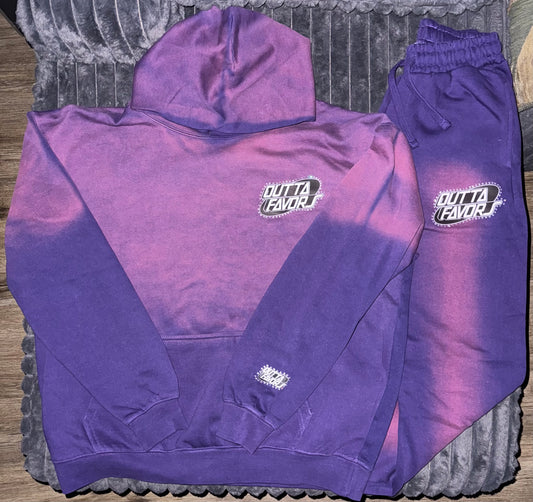 Outta Favors French Violet Sun Washed Sweatsuit (Set)